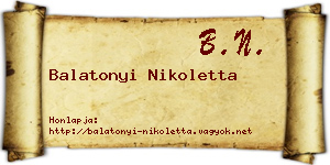 Balatonyi Nikoletta névjegykártya